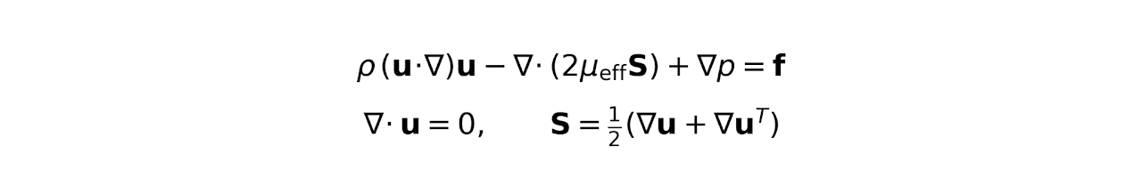 Governing incompressible momentum and continuity equations