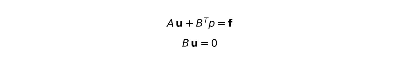 Equivalent block form of the discrete mixed velocity-pressure equations